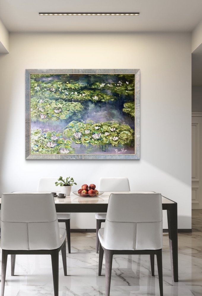 Emerald Reflections – Impressionist Botanical Painting
