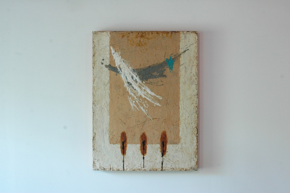 \"Angel feather\". Encaustic.