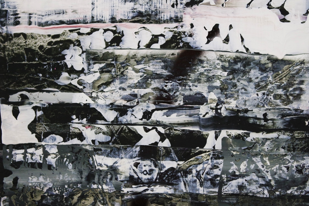 Abstract Fractured Black White Gray 5407