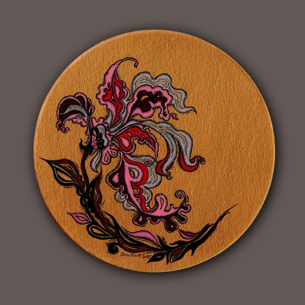 Baroque Iris – Round Miniature 20x20 cm