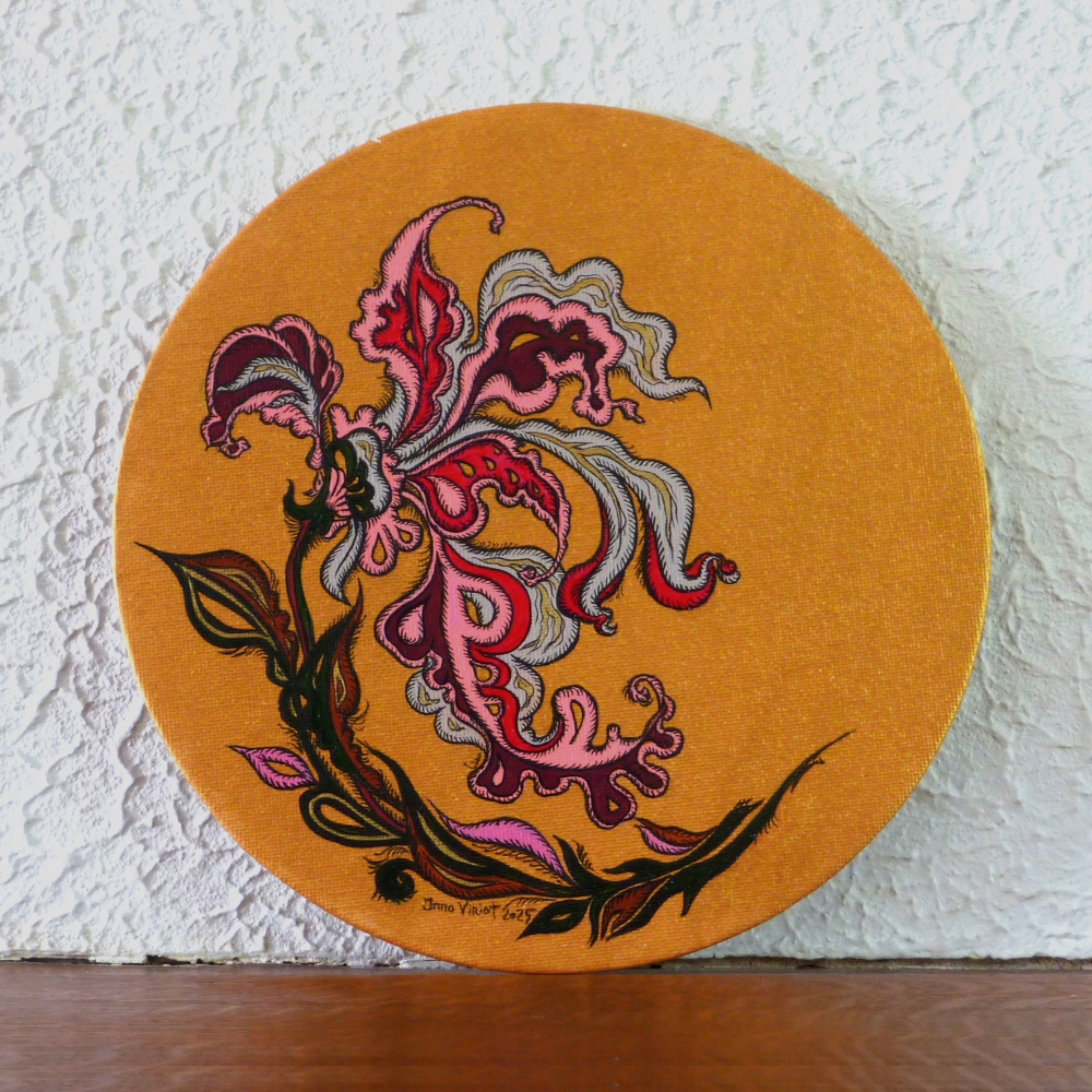 Baroque Iris – Round Miniature 20x20 cm