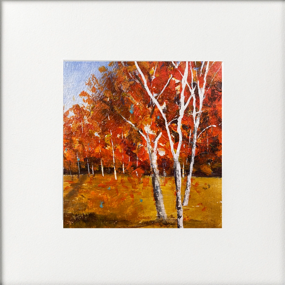 4 seasonal tree paintings