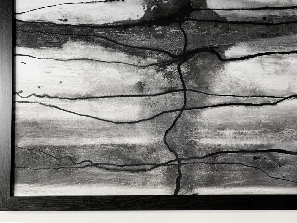 Black and White Industrial Abstract I Framed