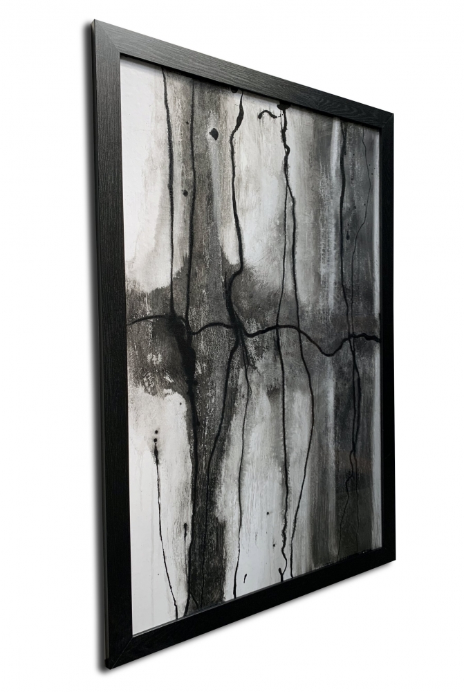 Black and White Industrial Abstract I Framed