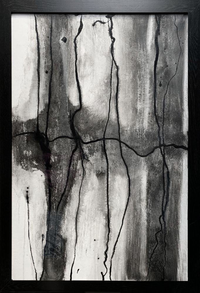 Black and White Industrial Abstract I Framed