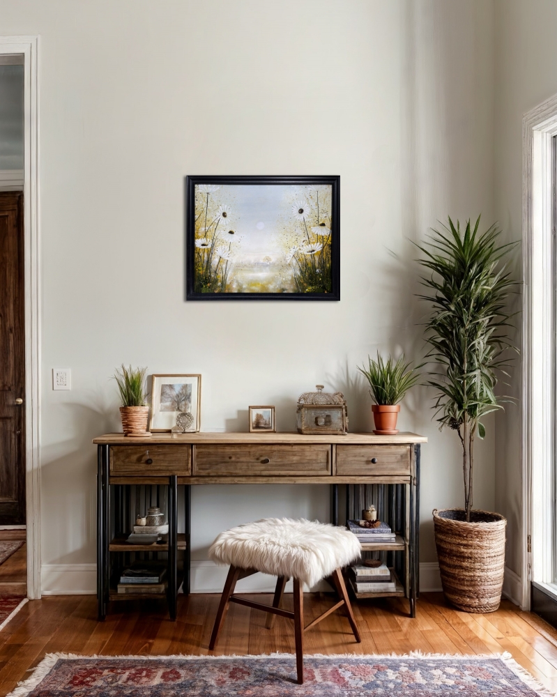 Daisy Cottage Landscape Framed