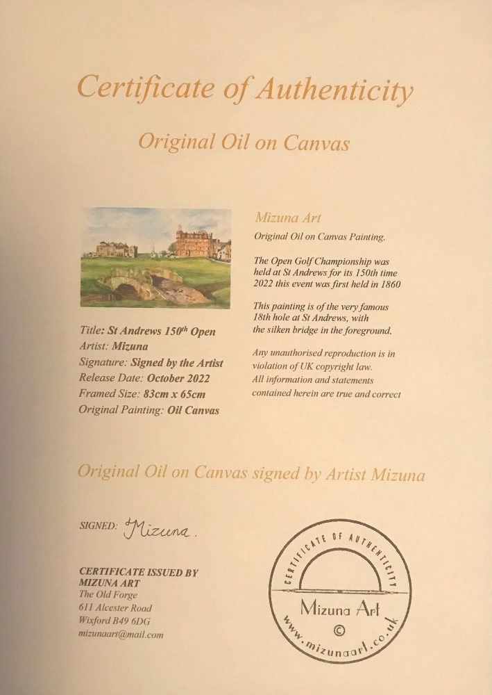 St Andrews 150th Open - Original Oil on Canvas Framed 83x65cm