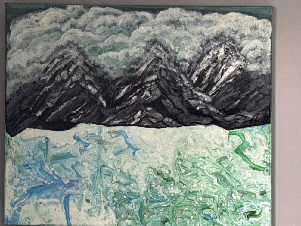 Mountains with frozen ocean 