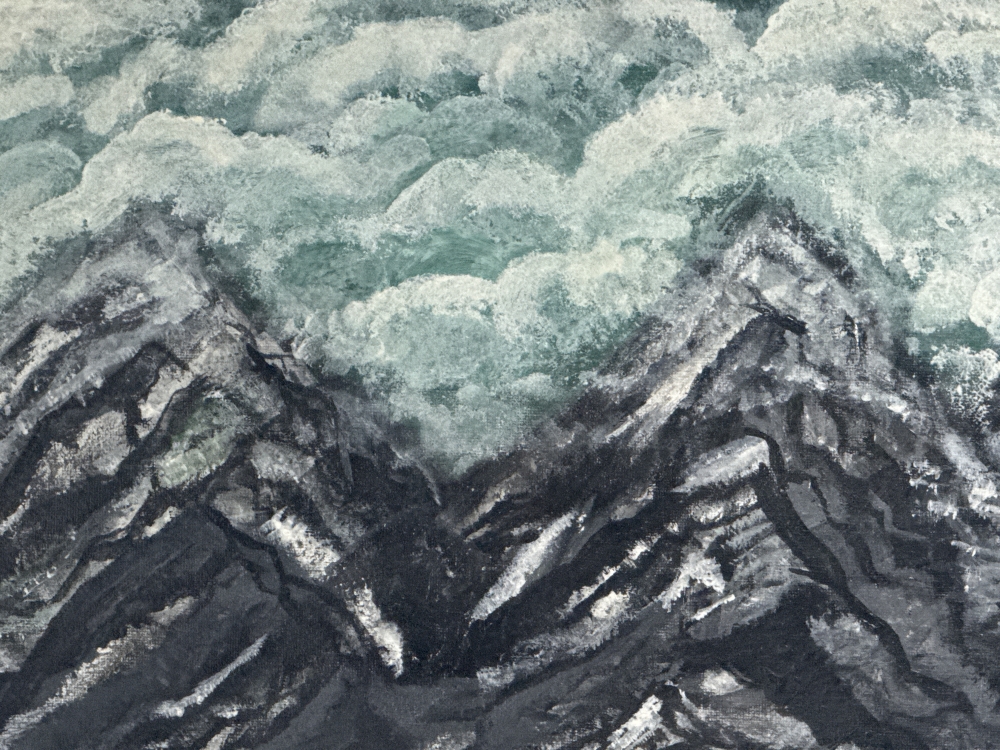 Mountains with frozen ocean 