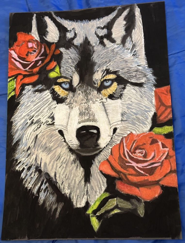 Wolf and rose 
