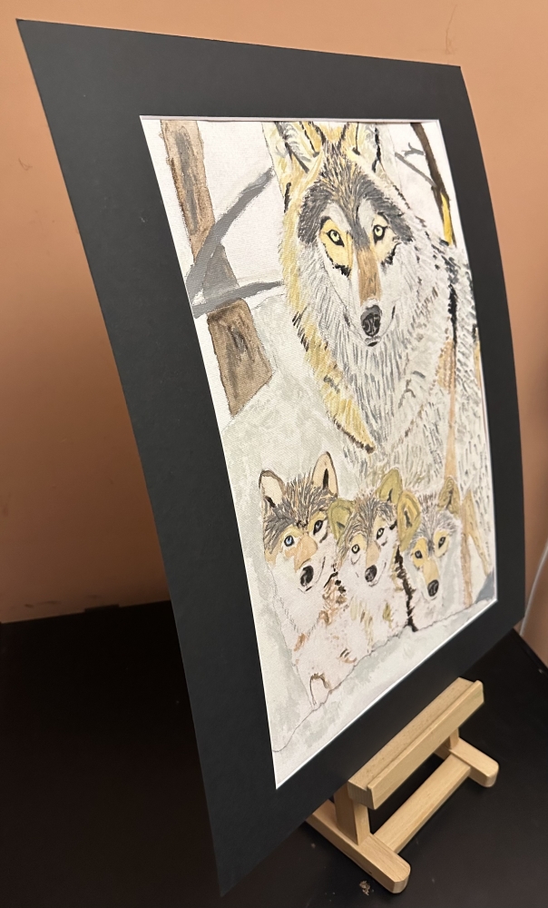 Portrait of wolf family 