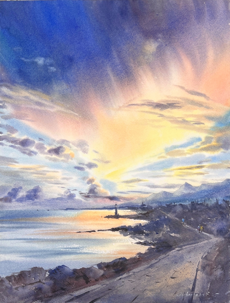 Sunset Road and Lighthouse