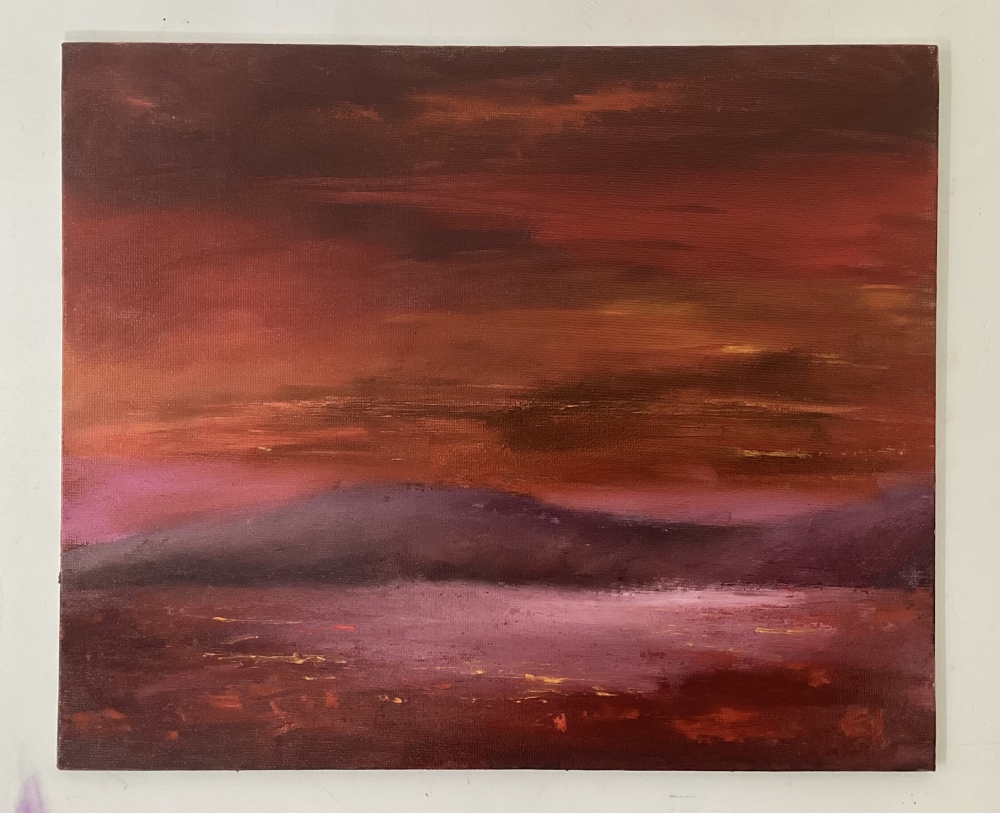 Red Sunrise over Dorset Coast