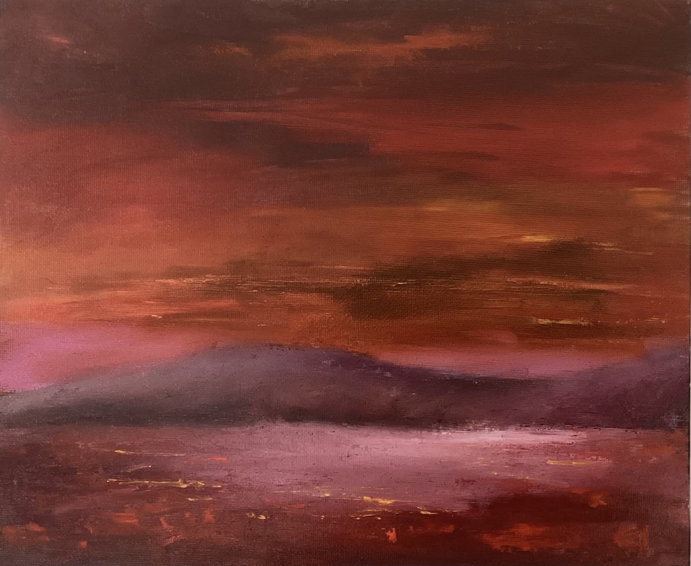 Red Sunrise over Dorset Coast