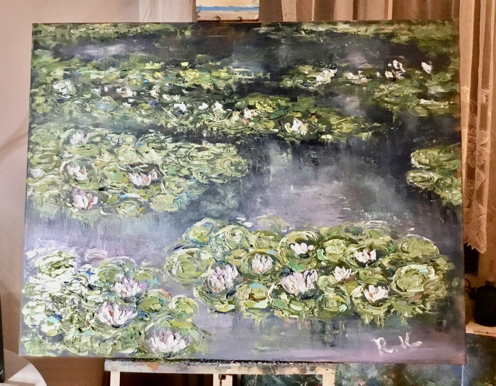 Emerald Reflections – Impressionist Botanical Painting