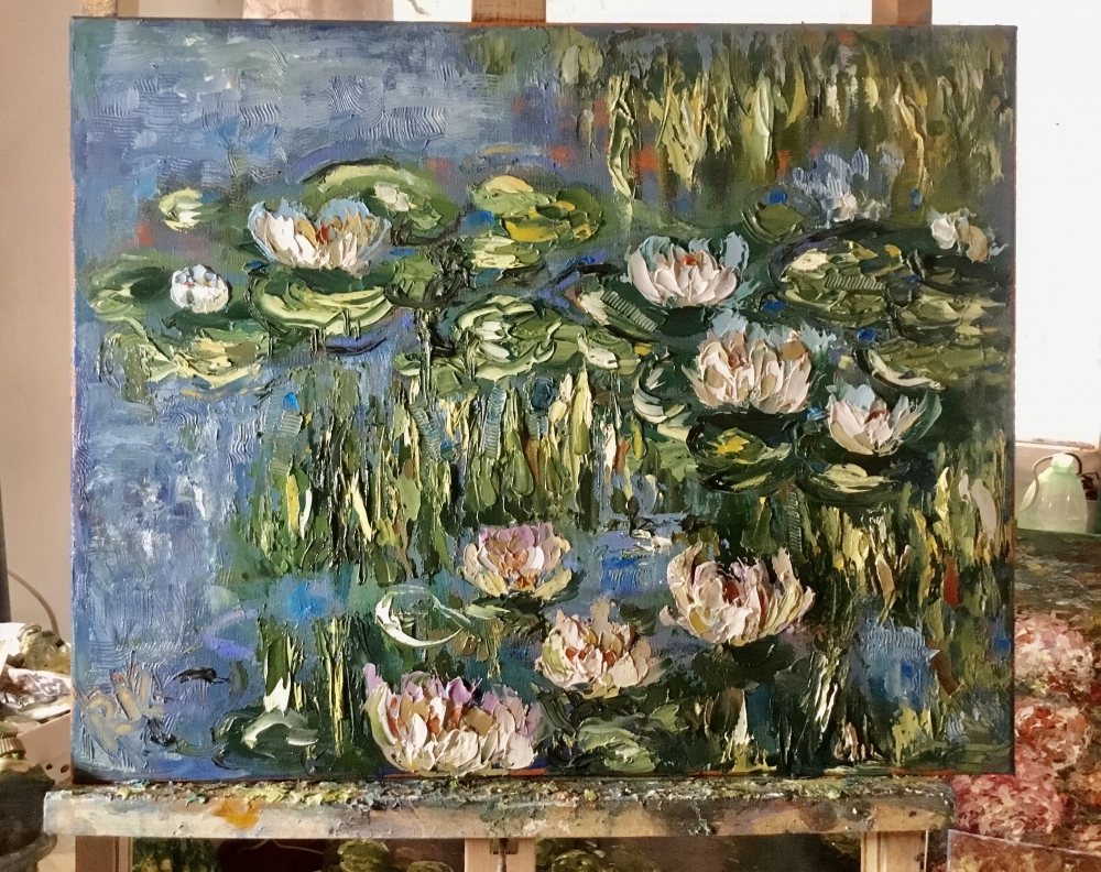 Eternal Bloom Pond | Monet-Inspired Water Lily Oil Painting