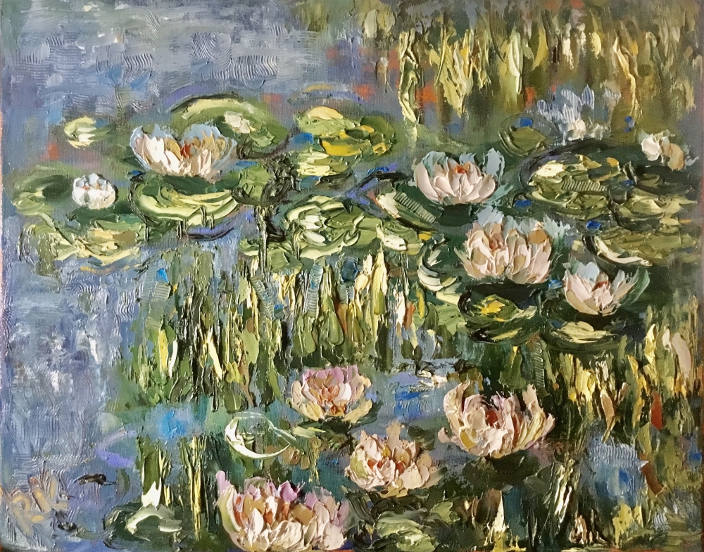 Eternal Bloom Pond | Monet-Inspired Water Lily Oil Painting