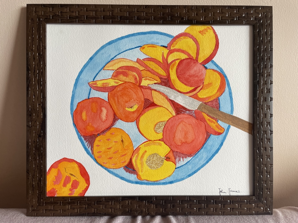 A plate of peaches