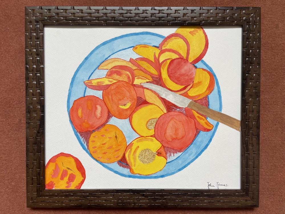 A plate of peaches