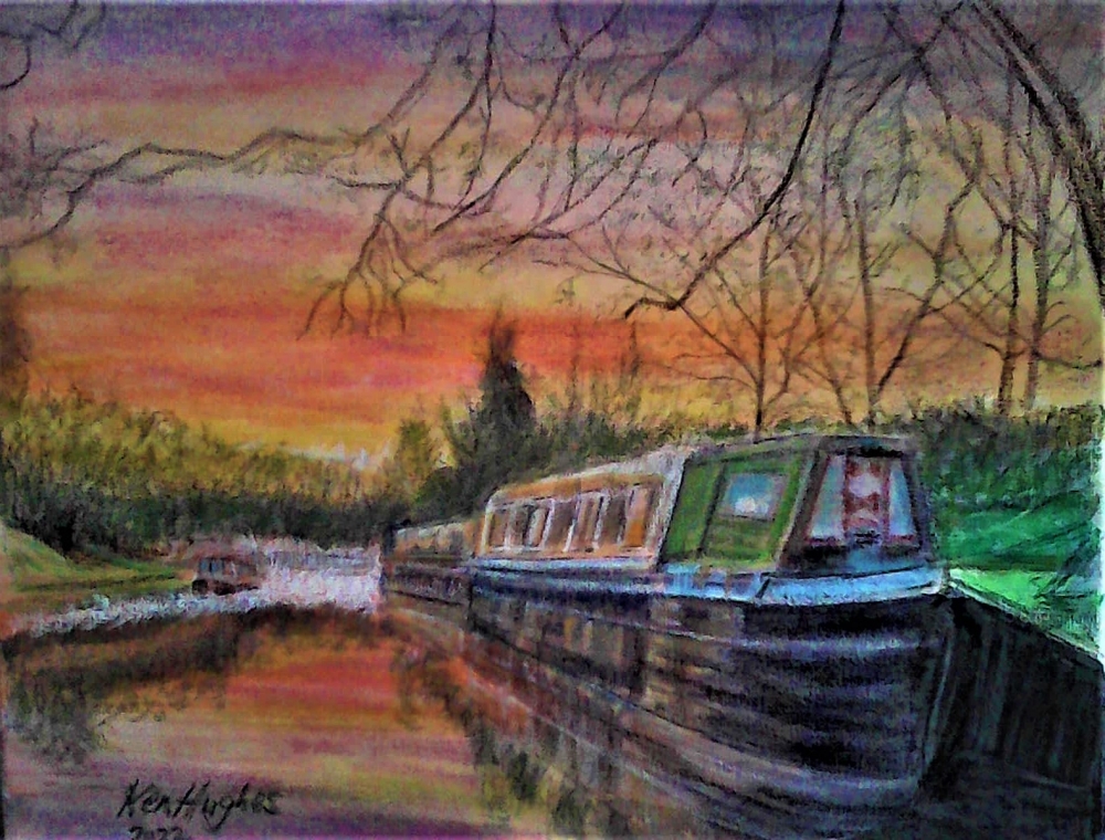 Misty canal dawn