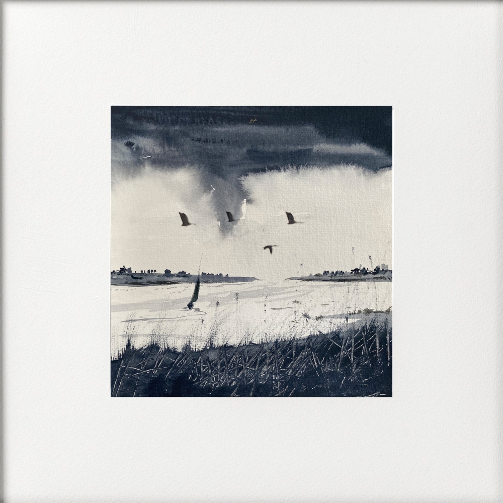 4 monochrome marshes scenes