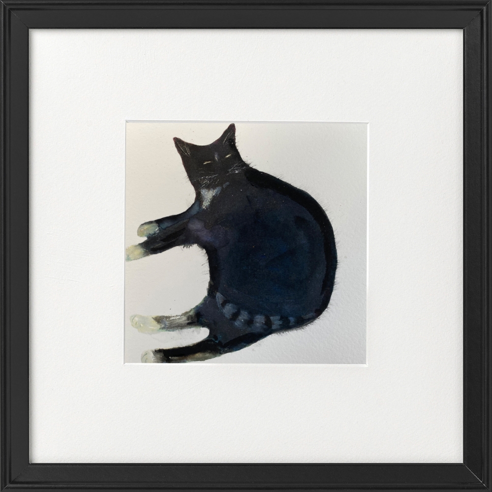 Two black cats framed