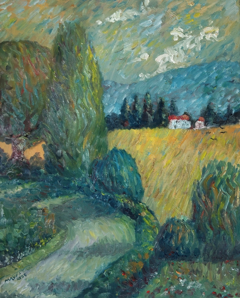 road by a cornfield