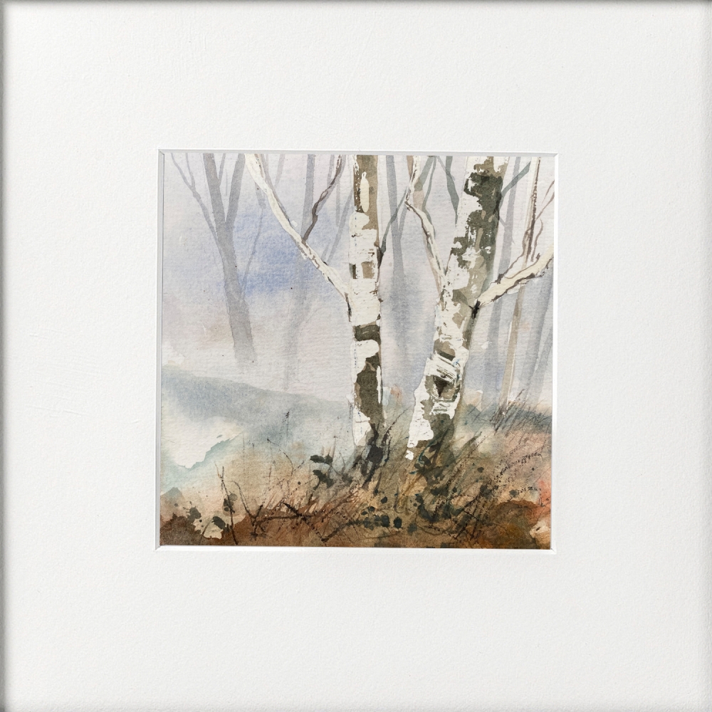 4 seasonal tree paintings