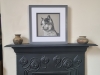 Pebbles - Framed cat portrait drawing