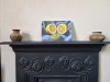 Lemon and Kiwi Fruit on Blue Cloth
