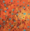 Red floral impression