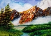 Misty mountains in Alcohol Ink