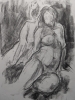 Two female figures, December 2018, A3, Charcoal on paper
