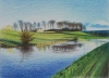 Sketch of River Aire in North Yorkshire