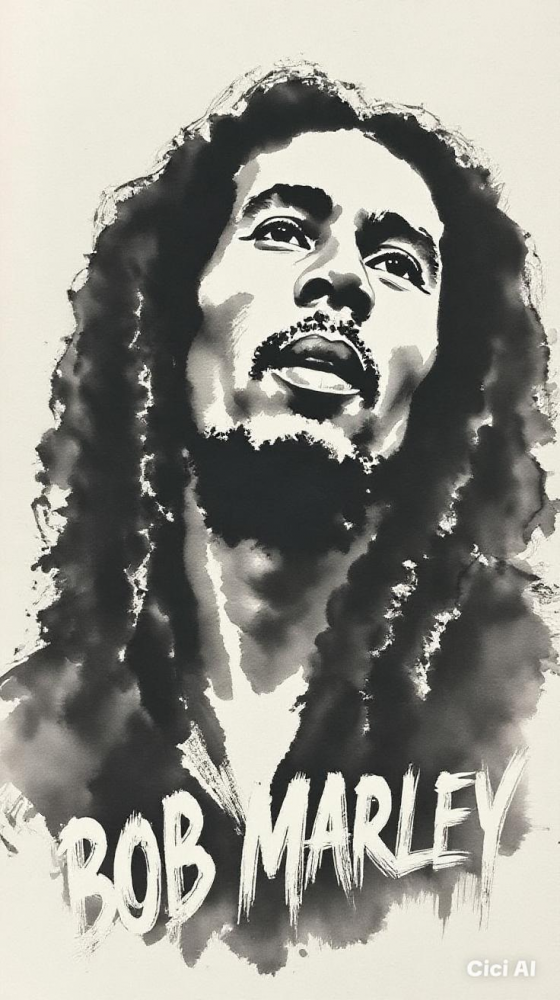 Bob Marley the dreadlocks in the sky