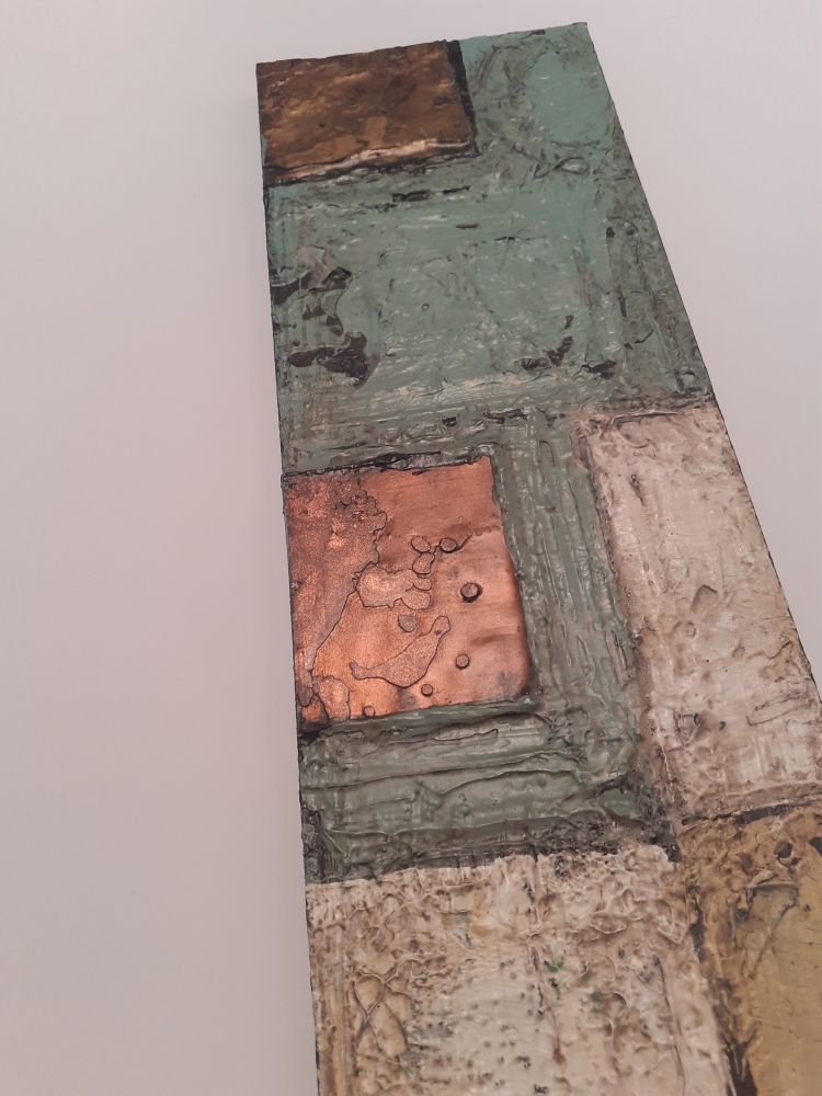 Muted Green and copper abstact