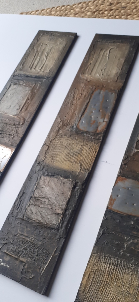 Neutral Brown and Caramel Triptych 