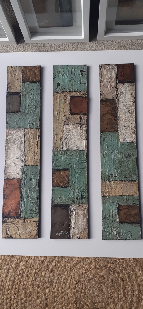 Copper and Green Triptych (3 panels)
