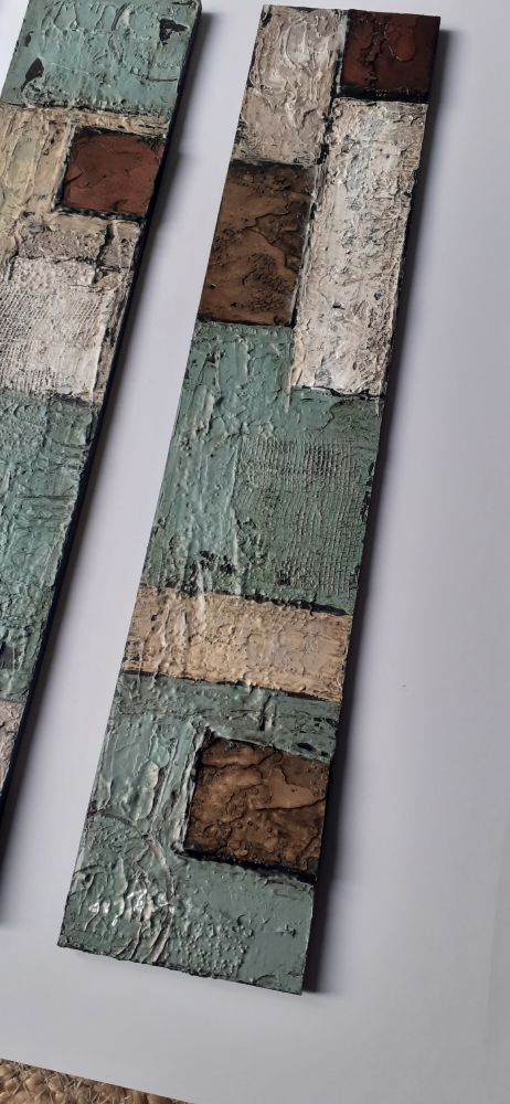 Copper and Green Triptych (3 panels)