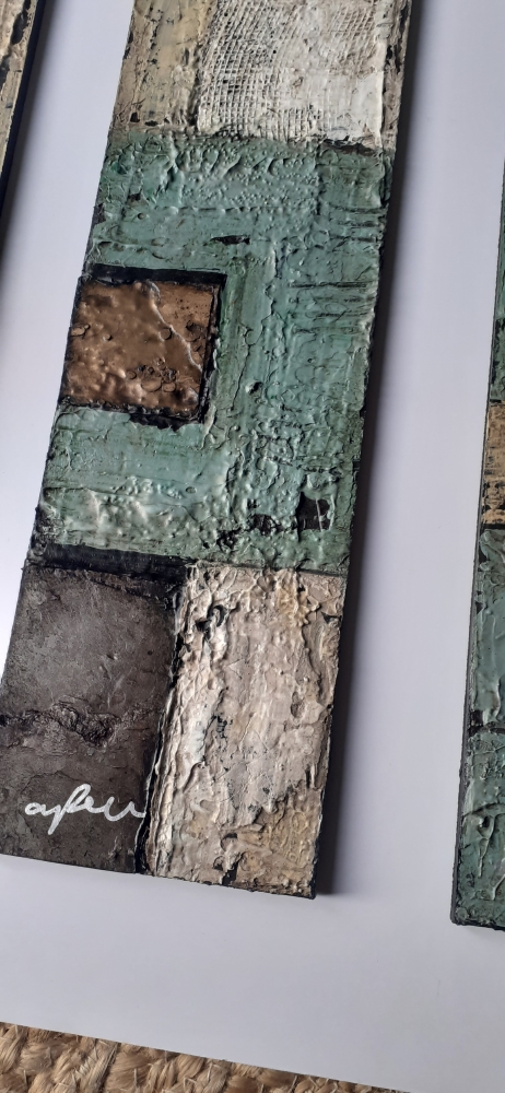 Copper and Green Triptych (3 panels)