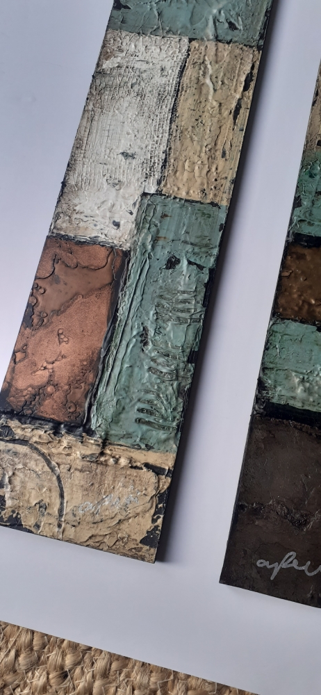 Copper and Green Triptych (3 panels)