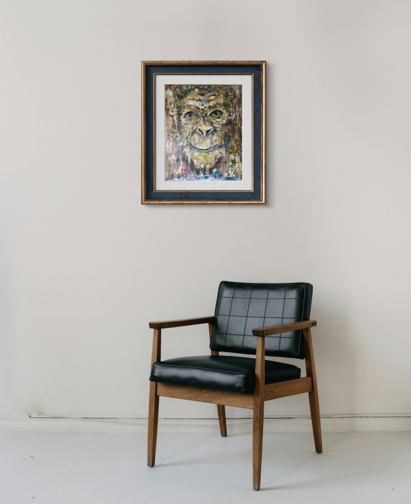 Spirit of the Primate – Original Textured monkey Oil Painting