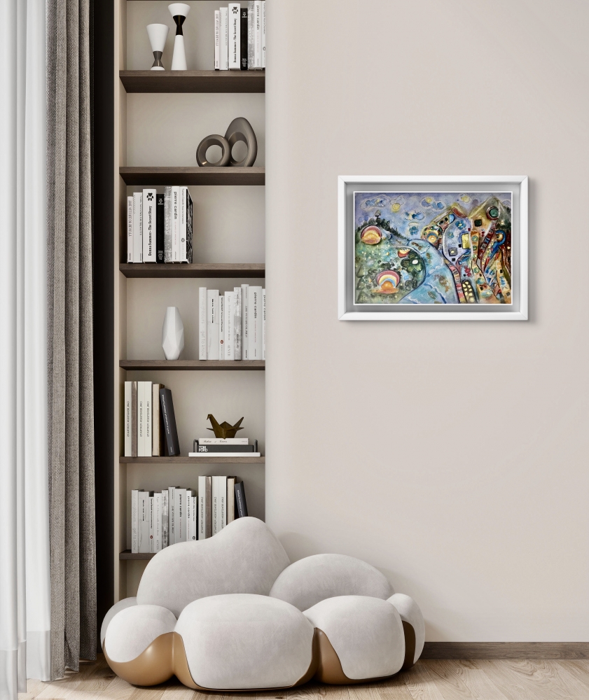 Gates of the Rainbow” – Whimsical Watercolor and Pastel Painting