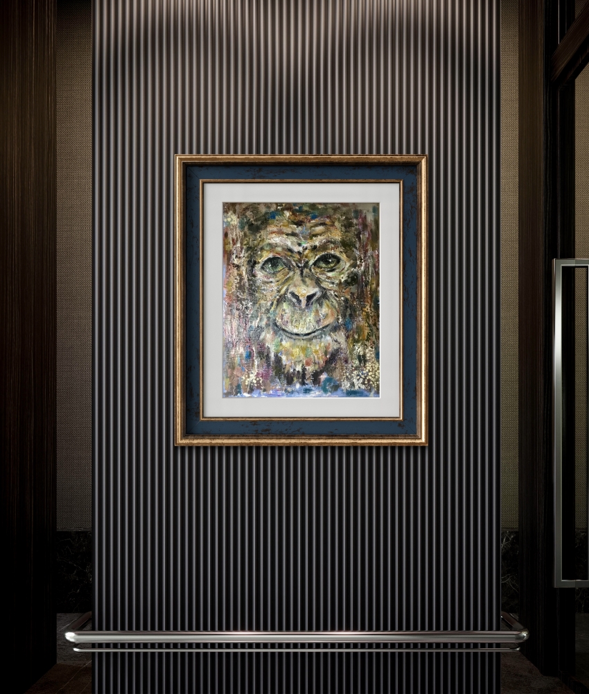 Spirit of the Primate – Original Textured monkey Oil Painting