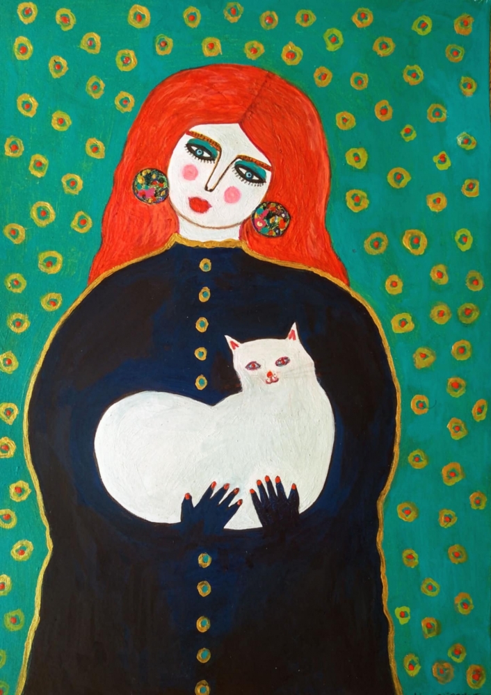 Woman with cat