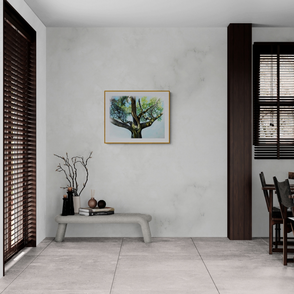 Cri de Coeur, Cry From the Heart, realistic painting of a tree