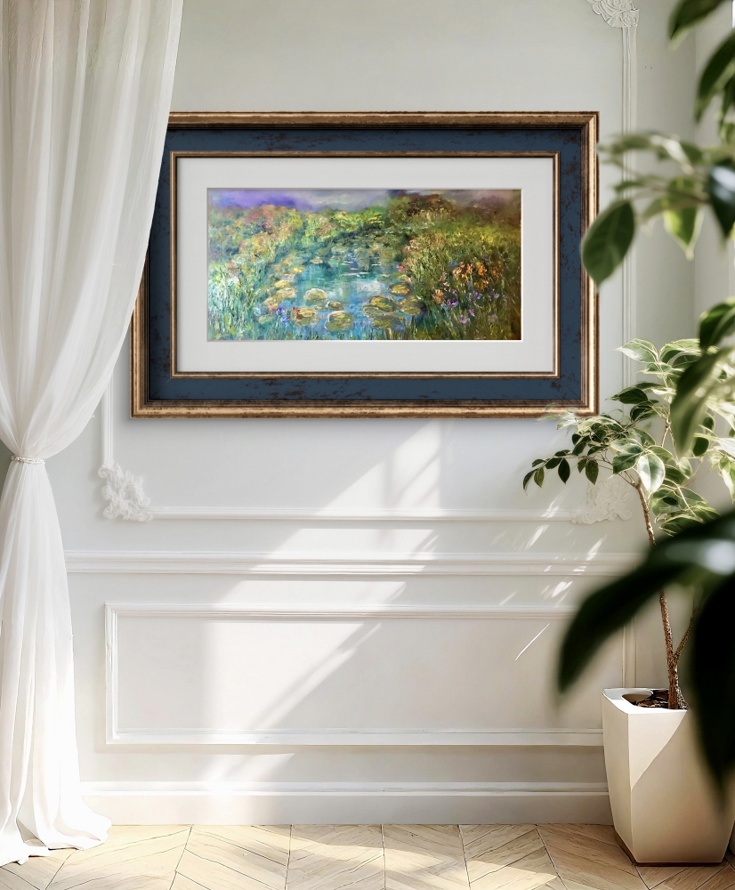 Fairytale Blossoms – Original Oil Painting on Canvas (45x90 cm)