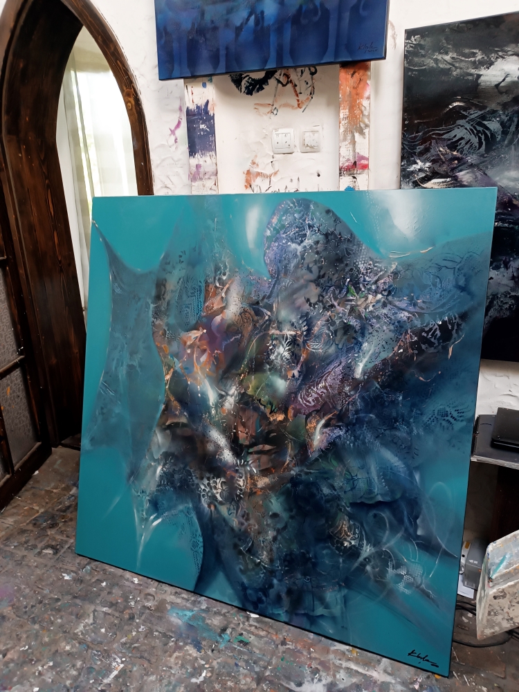 Swallow Angel 140 x 140 cm XXL painting 