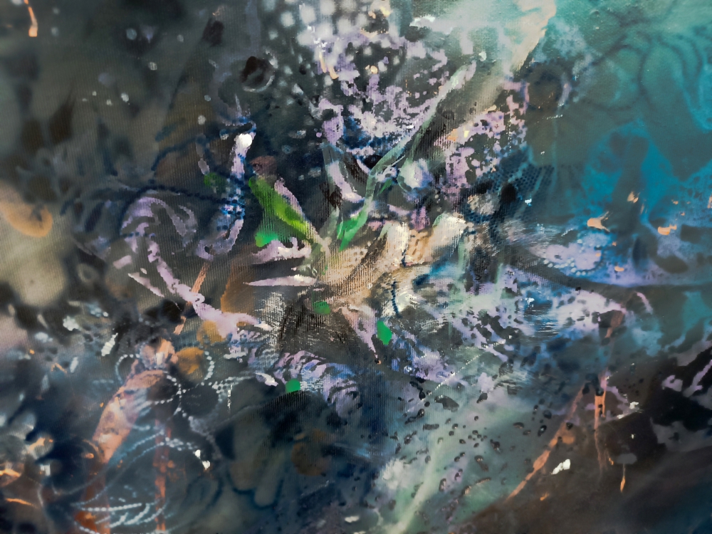 Swallow Angel 140 x 140 cm XXL painting 