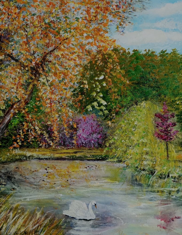 Velvet Pond and Golden Leaves
